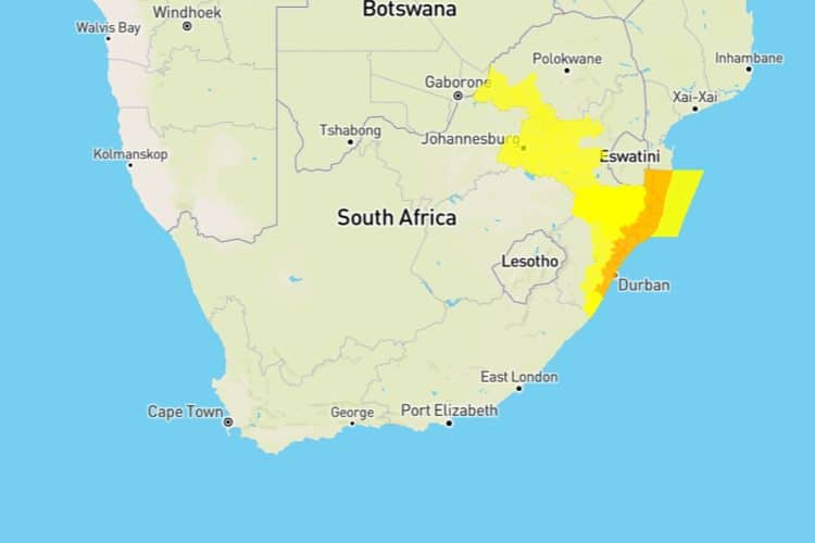 [WEATHER WARNING] Heavy Rain for Gauteng and KZN