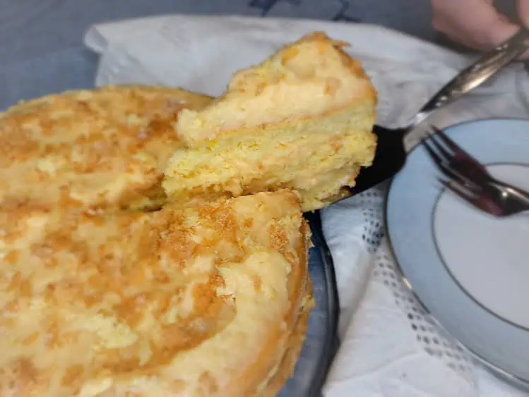 Try this dilicious fluffy and light layerd vanilla custard cake.