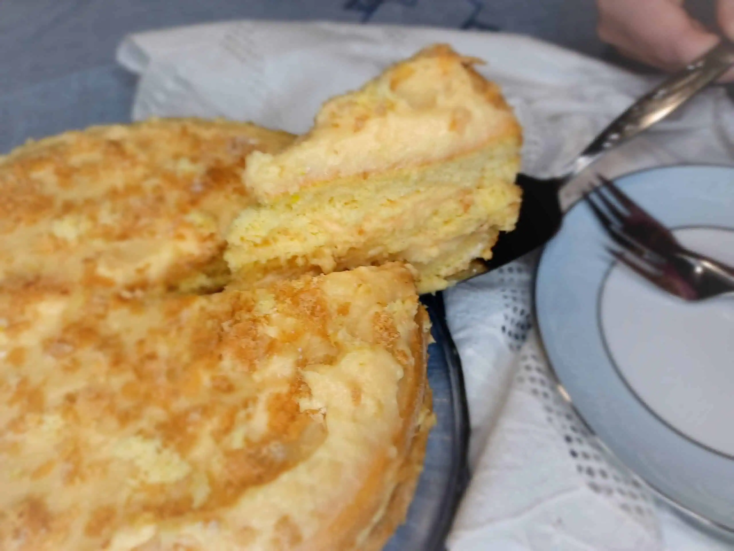 Try this dilicious fluffy and light layerd vanilla custard cake.