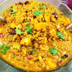 Wheat and peach salad the perfect summer side dish your family would love