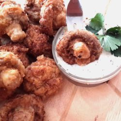 Crumbed mushrooms are quick to make and the dipping sauce just makes it out of this world.